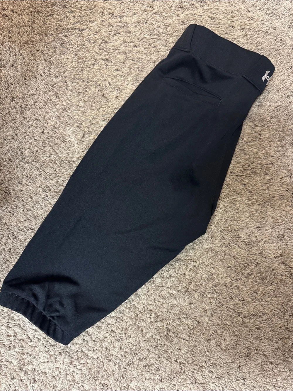 Under Armour Kids Black Softball Shorts with White Logo